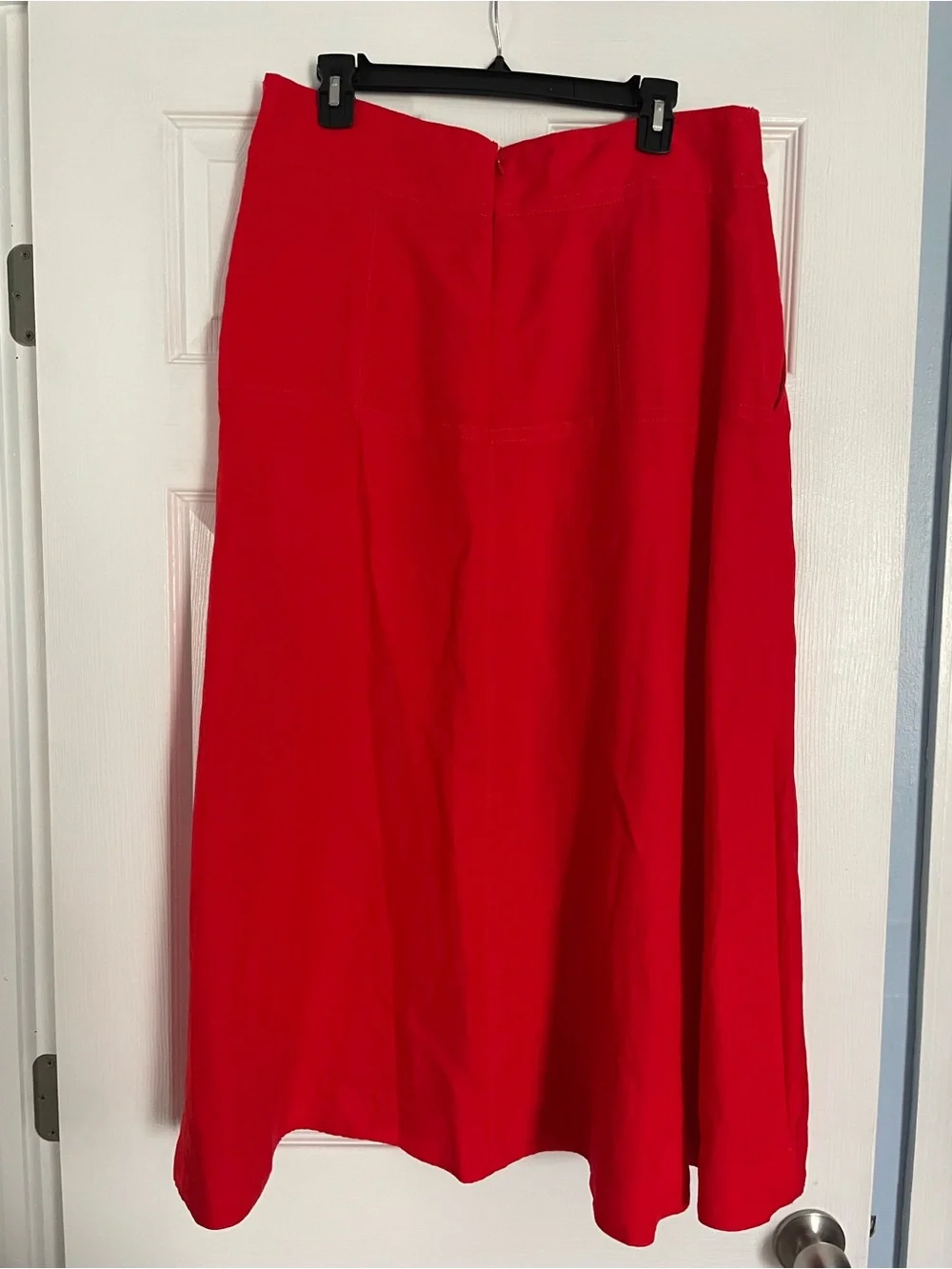 Ann Taylor Linen Blend Red Midi Skirt and Crop Top set, size 10/12, NWT